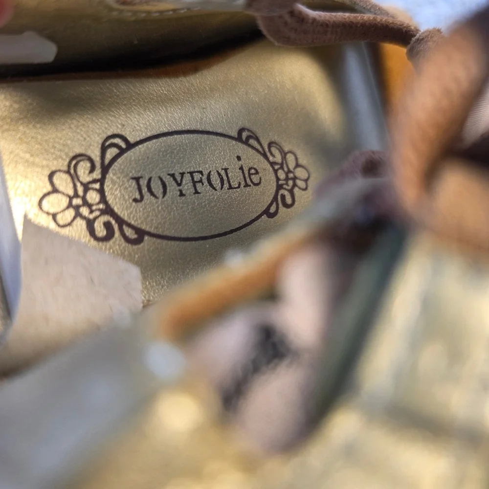 Joyfolie‎ Seraphina Sable Rose Gladiator Sandals Baby 4 Floral Suede Flower Girl